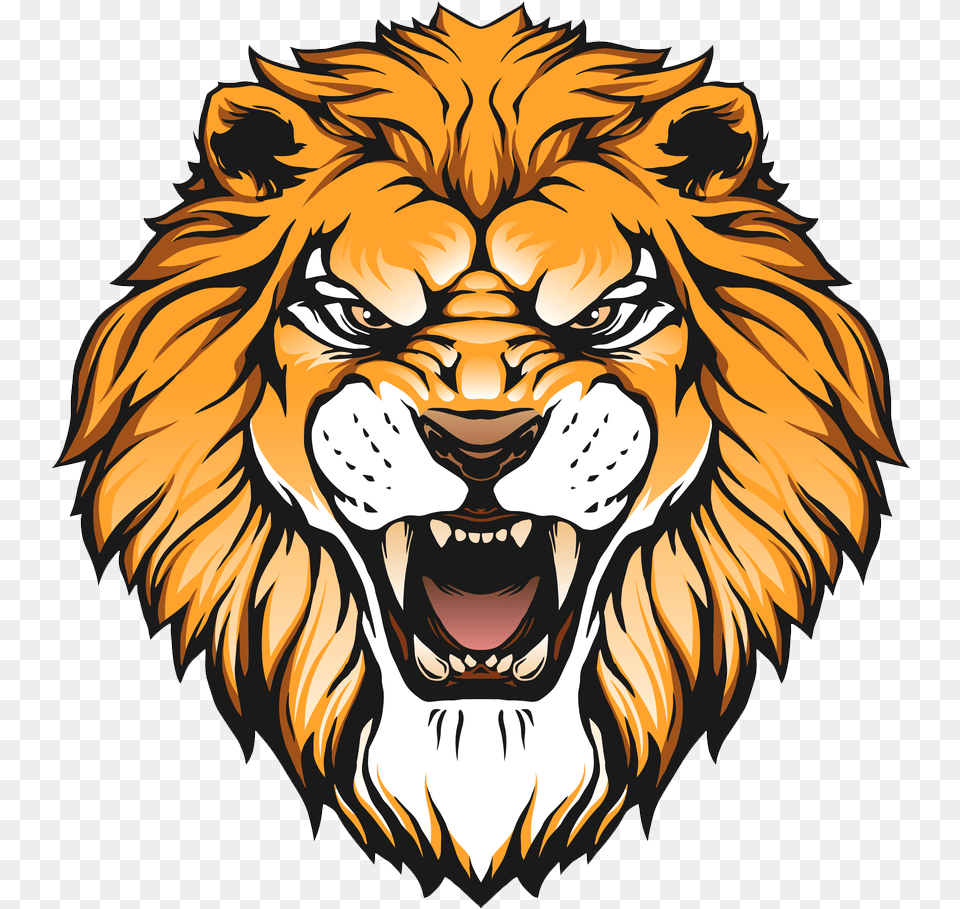Lion Head Image With No Background Roaring Cartoon Lion Head, Animal, Mammal, Wildlife, Tiger Png