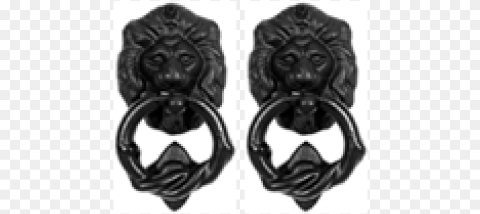Lion Head Knockers Earrings, Handle, Accessories, Adult, Male Free Png