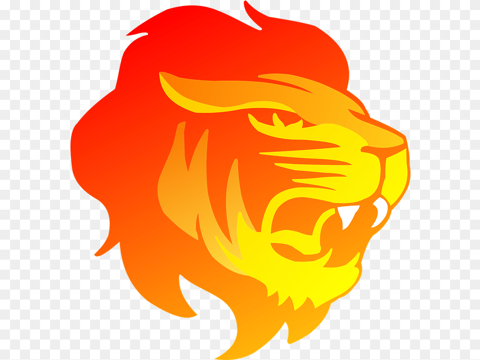 Lion Head Logo 4 Image Lion Logo Hd, Animal, Mammal, Wildlife, Fire Free Png Download