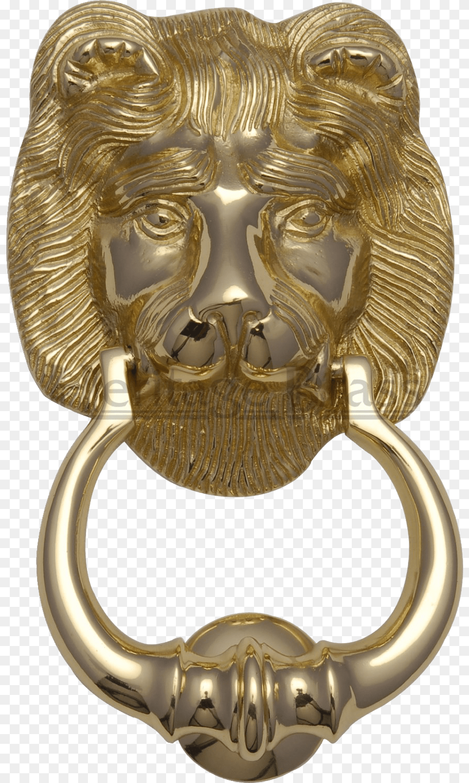 Lion Head Ring Knocker Polished Brass Heritage Brass Lion Door Knocker Antique Brass, Bronze, Handle, Person, Accessories Free Png