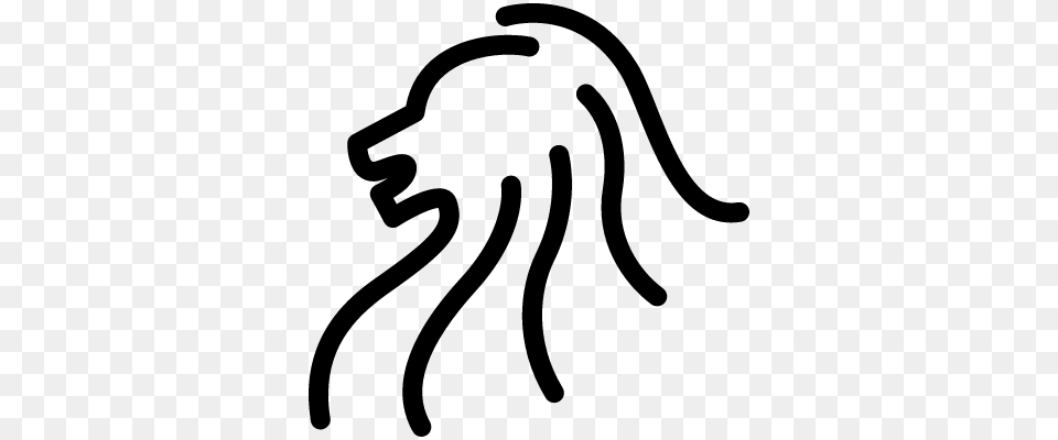 Lion Head Side View Outline Vector Lion, Gray Free Png