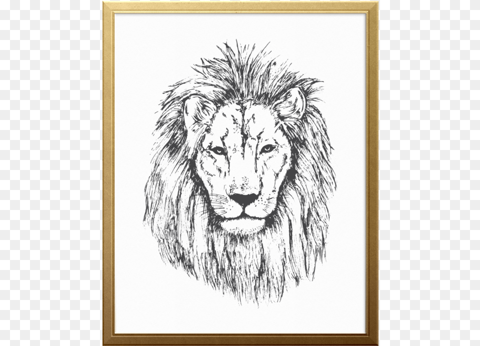 Lion Heart Art Print Masai Lion, Drawing, Person, Face, Head Png Image