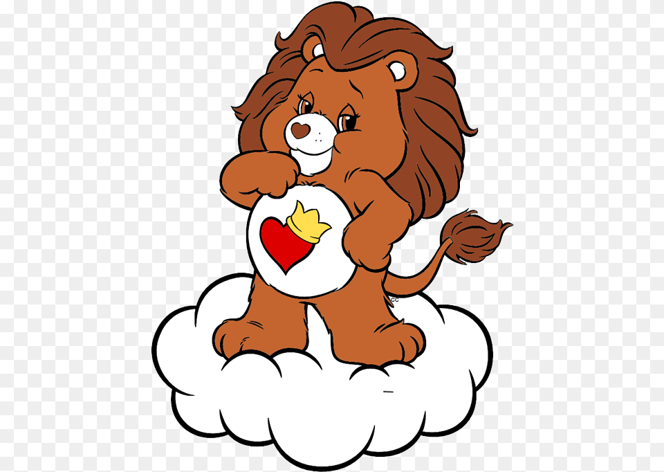 Lion Heart Care Bears With Brave Heart Care Bear Cartoon, Baby, Person, Face, Head Png Image