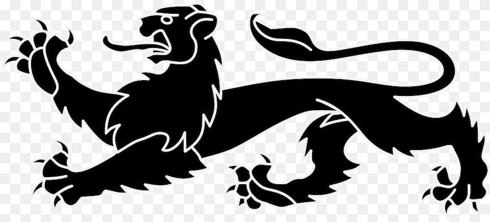 Lion Heraldic Animal Emblem Vector Graphic On Pixabay Heraldic Lion Black, Dragon, Stencil Png Image