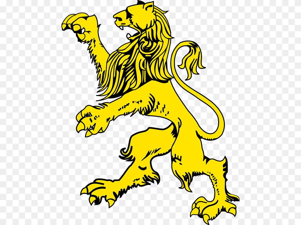 Lion Jumping Animal Mammal Golden Yellow Wildlife Coat Of Arms Lion, Person, Electronics, Hardware Free Png Download