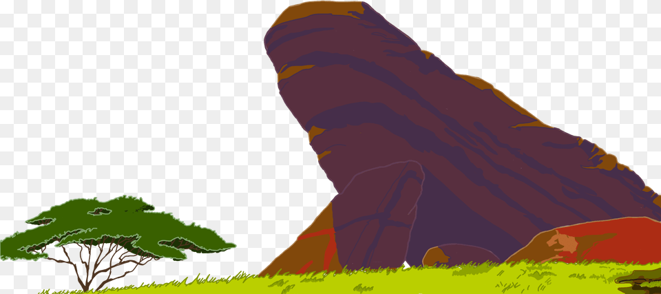Lion King Clipart Pride Rock Pride Rock Clip Art, Field, Tree, Plant, Outdoors Png Image