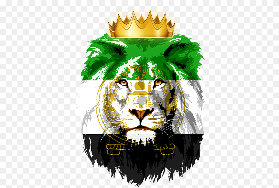 Lion King Crown Flag Iran Tajikistan Afghanistan Lion39s Face Clipart, Animal, Mammal, Wildlife, Adult Free Transparent Png