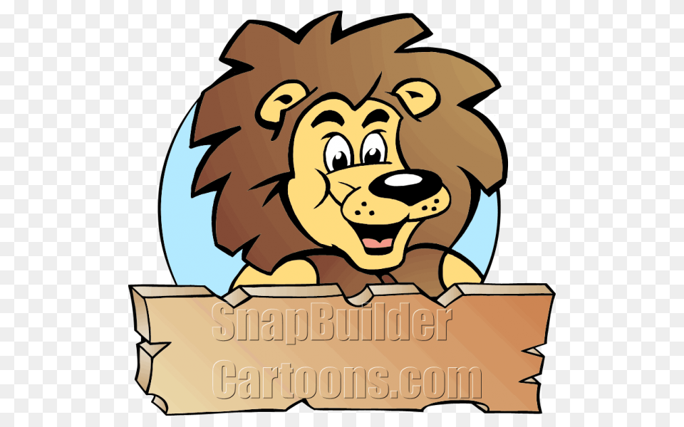 Lion King Head With Wood Plank Board, Animal, Mammal, Wildlife, Baby Png