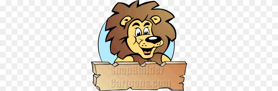 Lion King Head With Wood Plank Board Illustration, Animal, Mammal, Wildlife, Baby Png