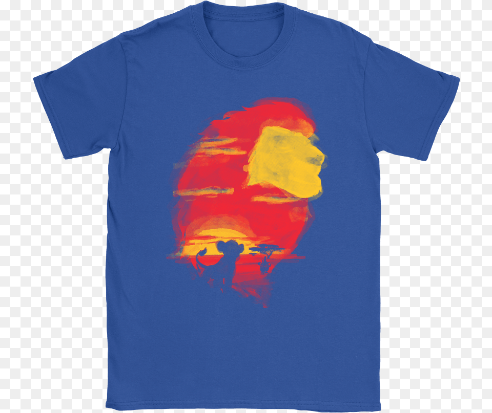 Lion King Setting Sun Mufasa King Of The Pride Lands Mickey Mouse Cool T Shirt, Clothing, T-shirt, Person, Face Free Png