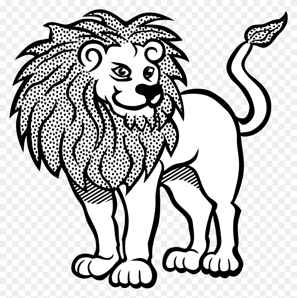 Lion Line Art Clip Art, Animal, Stencil, Mammal, Wildlife Png Image