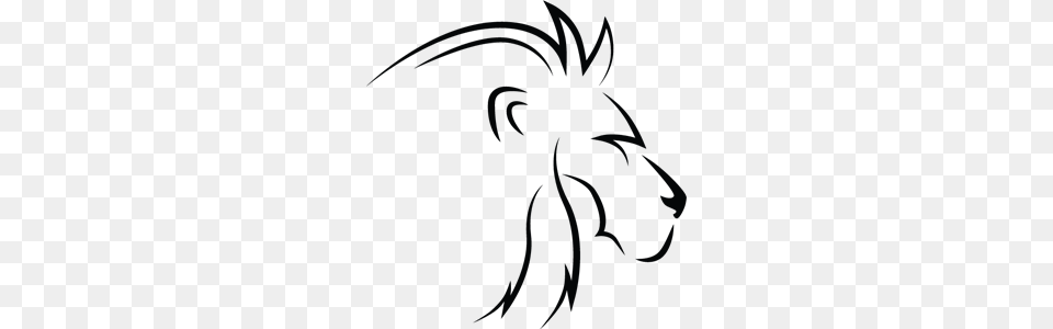 Lion Line Art Profile Logo Vector, Pattern Free Transparent Png