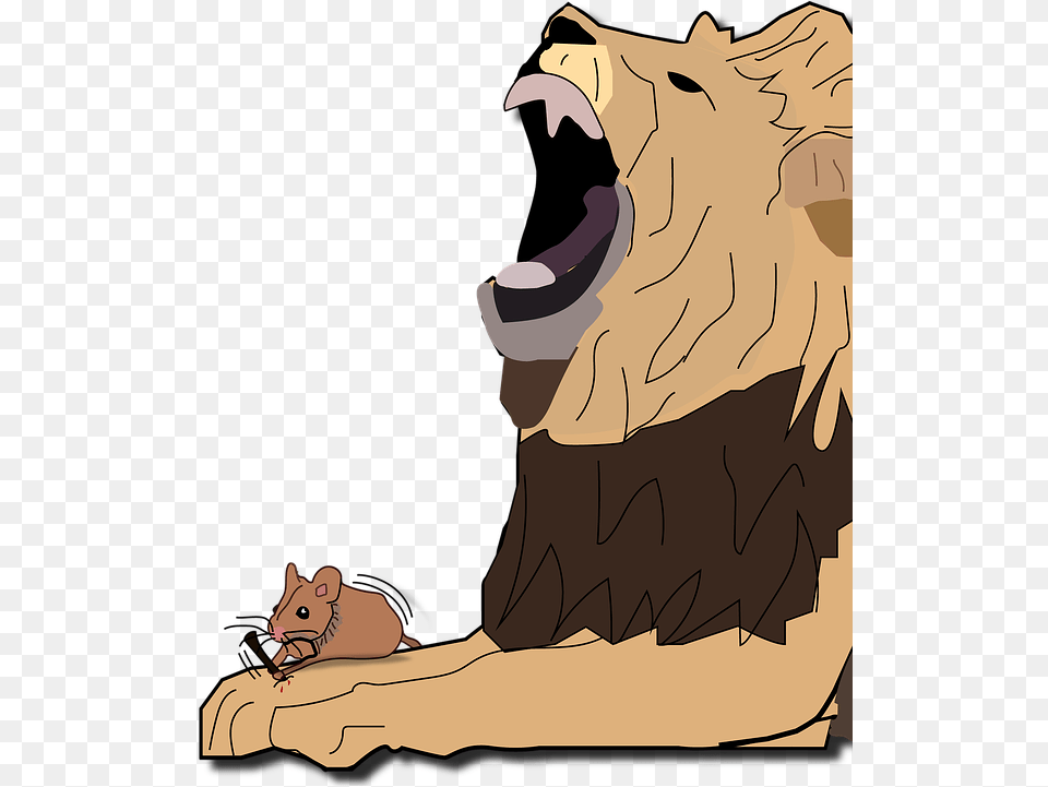 Lion Mouse Thorn, Animal, Mammal, Wildlife, Person Free Png