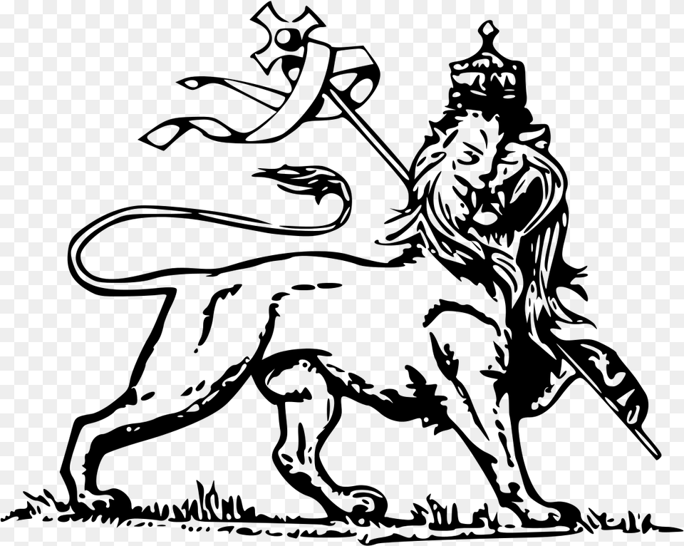 Lion Of Judah Tribal, Gray Free Transparent Png