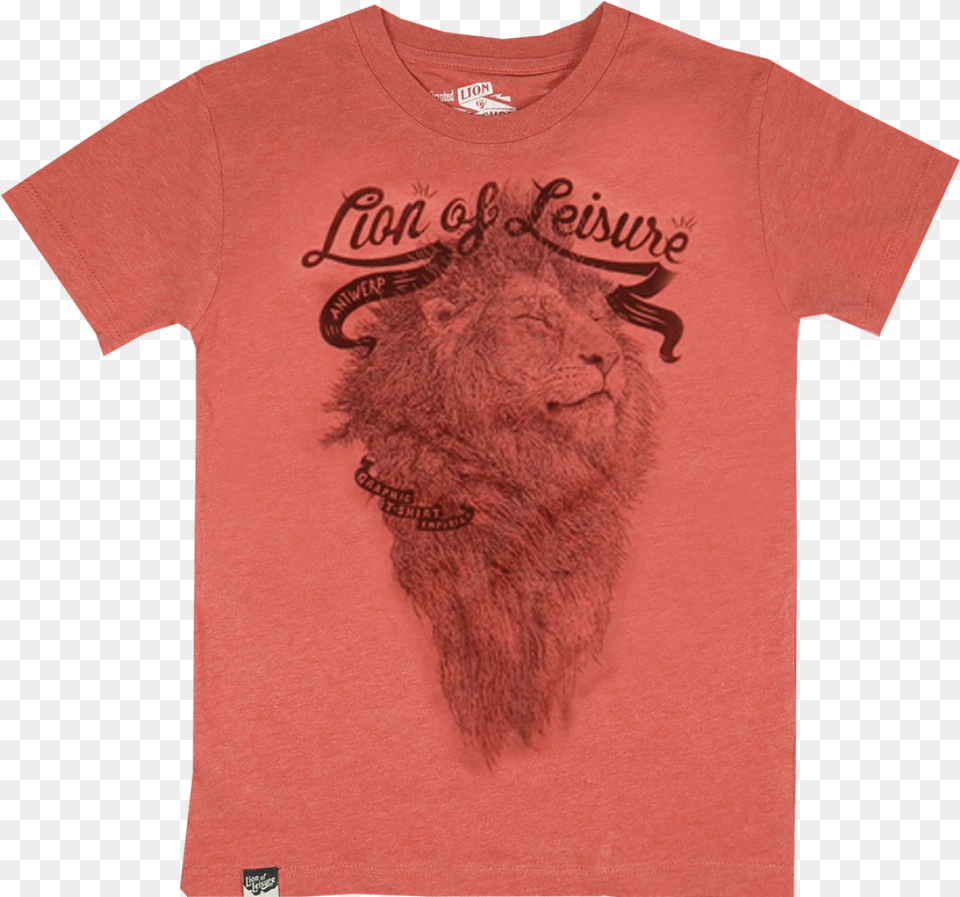 Lion Of Leisure T Shirt Lion Orange Mayonnaise Short Sleeve, Clothing, T-shirt, Animal, Cat Free Png Download