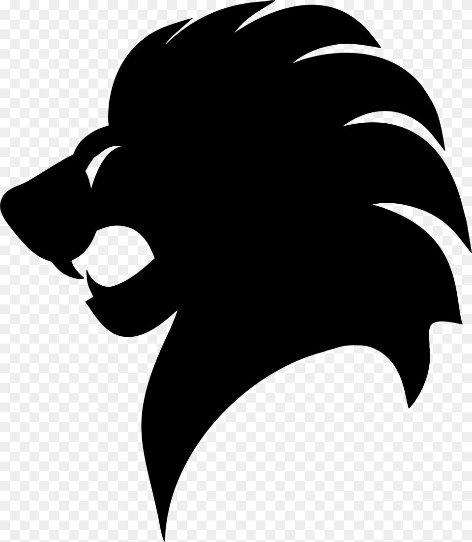 Lion Profile Silhouette Clip Arts Lion Head Silhouette, Gray Free Transparent Png