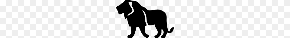 Lion Silhouette, Gray Png Image