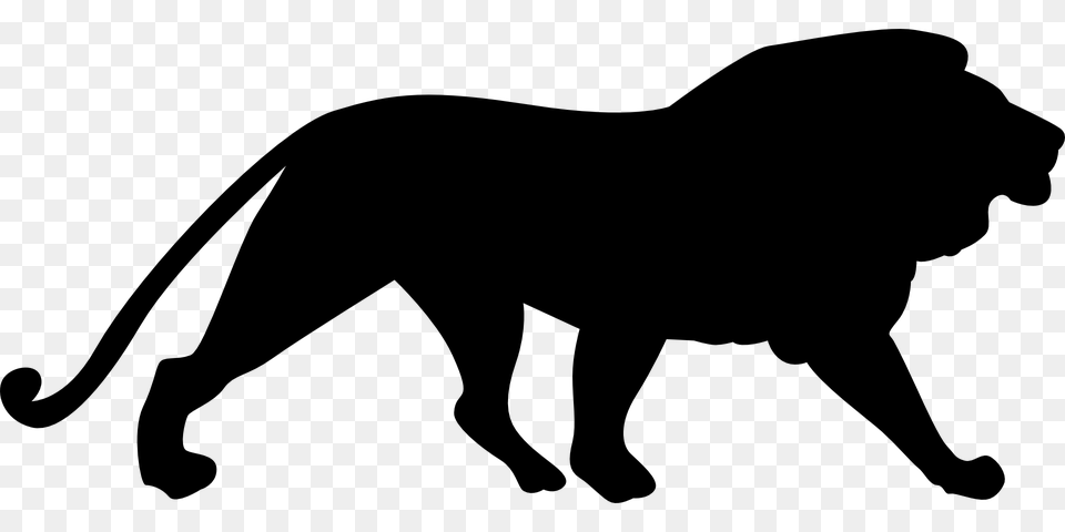 Lion Silhouette, Animal, Mammal, Wildlife, Canine Png Image
