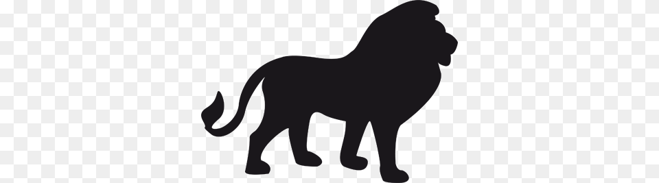 Lion Silhouette Blackboard Sticker, Animal, Mammal, Stencil, Wildlife Free Transparent Png