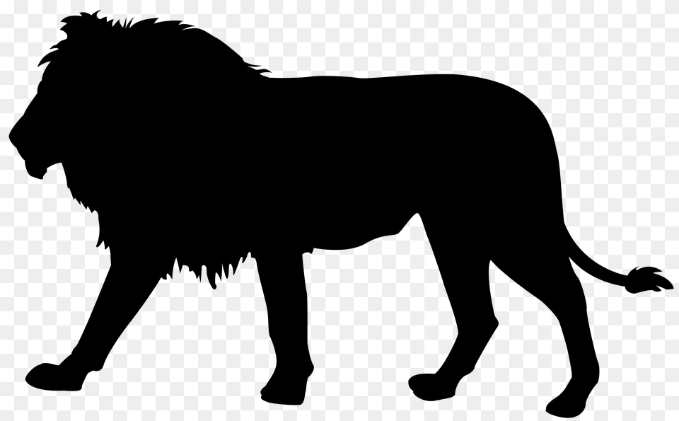 Lion Silhouette Cliparts, Gray Png Image