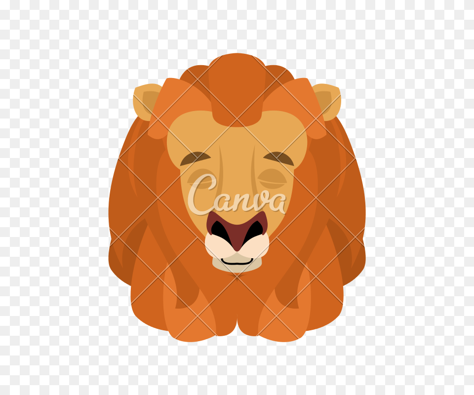 Lion Sleeping Emoji Face Avatar, Animal, Mammal, Wildlife Png Image