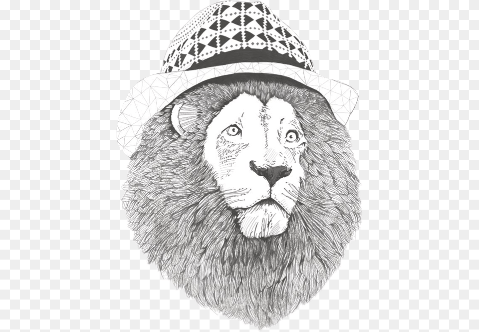 Lion Sticker, Art, Drawing, Clothing, Hat Free Png Download