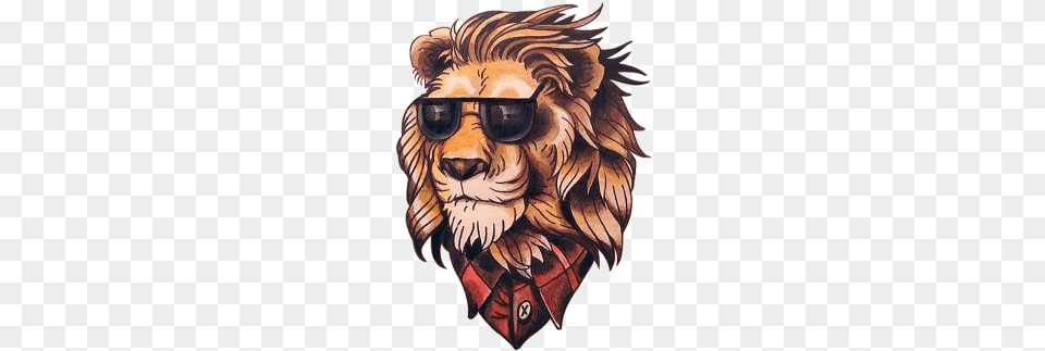 Lion Tattoo Neo Traditional Lion, Skin, Person, Book, Publication Free Transparent Png