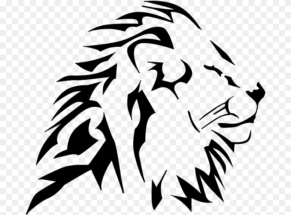 Lion Tribal By Customstyle By Dracos007 On Clipart Lion Head Vector Gray Free Transparent Png