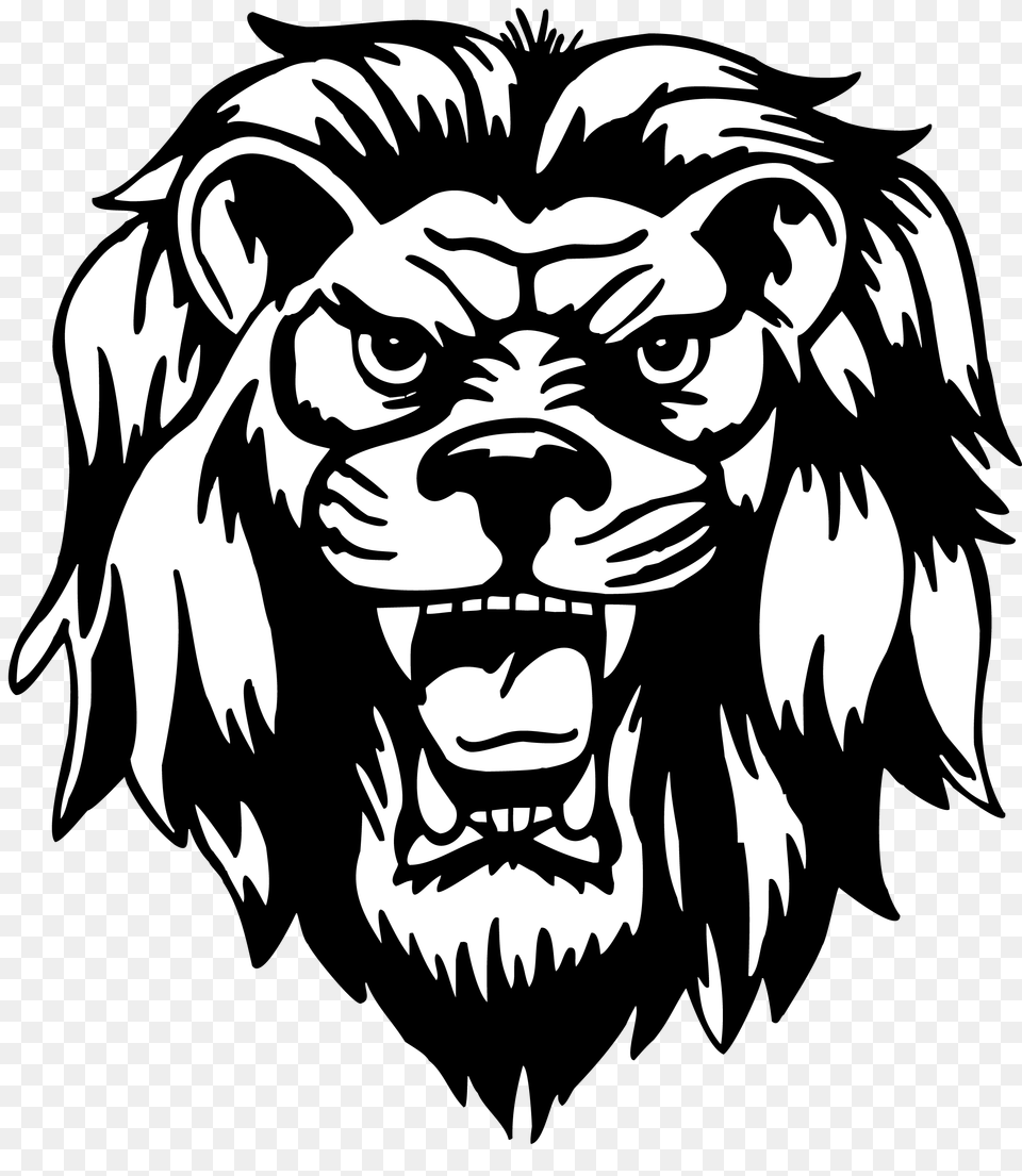 Lion Vector, Stencil, Animal, Mammal, Wildlife Png Image