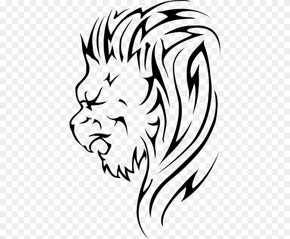 Lion Vector, Gray Png Image