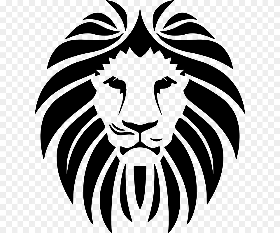 Lion Vector, Gray Png Image