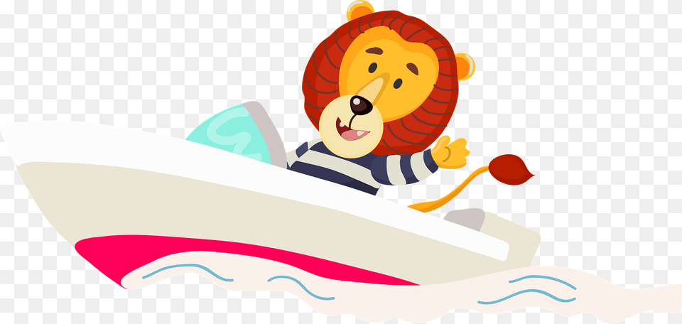 Lion Wih The Boat Clipart, Watercraft, Vehicle, Transportation, Dinghy Png
