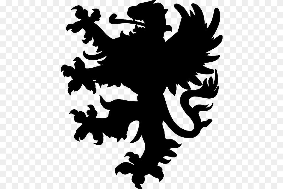 Lion Winged Heraldic Animal Silhouette Claws Fc Giessen, Stencil, Person, Bird, Baby Free Transparent Png