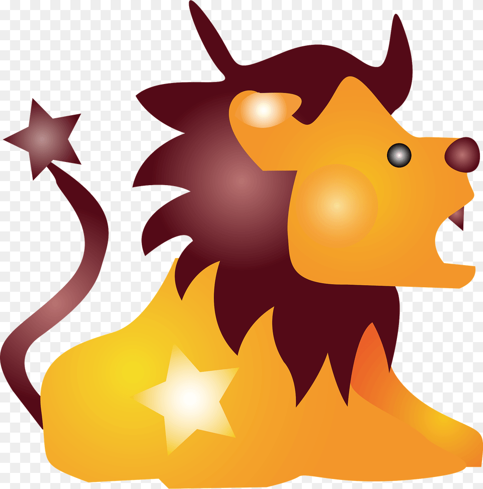 Lion With A Star Design Clipart, Animal, Fish, Sea Life, Shark Png