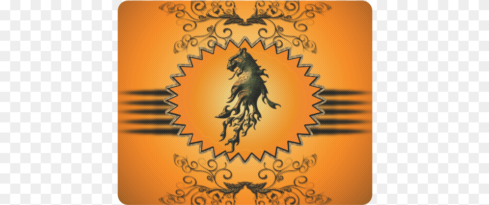 Lion With Flame Rectangle Mousepad Tiger, Person, Skin, Tattoo Free Transparent Png