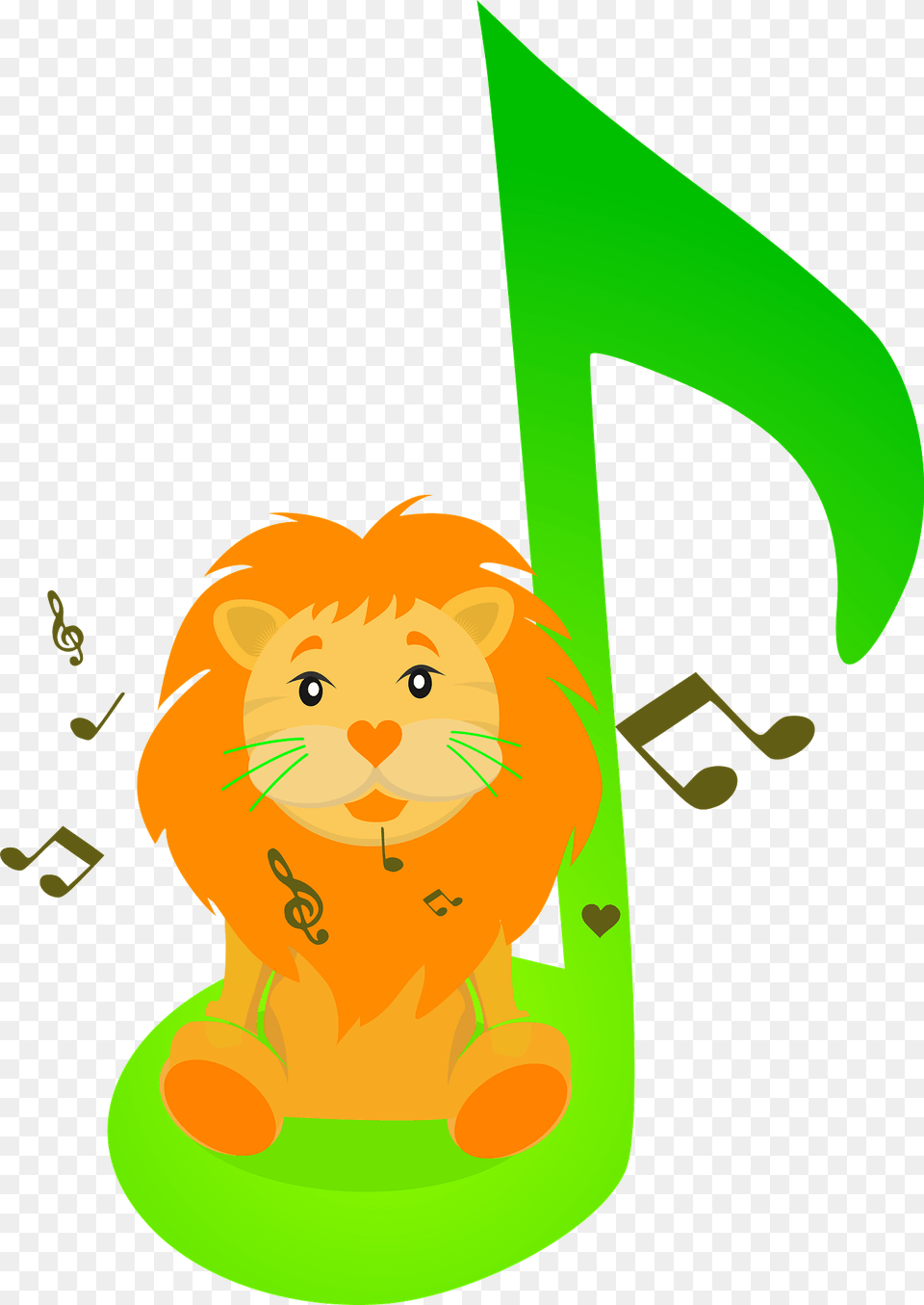 Lion With Music Note Clipart, Art, Graphics, Animal, Bear Png
