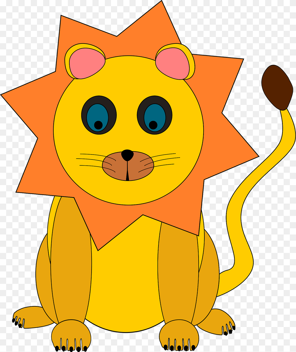 Lion With Star Mane Clipart, Animal, Bear, Mammal, Wildlife Png