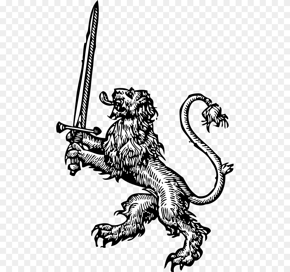Lion With Sword Clipart For Web, Animal, Dinosaur, Reptile, Art Png Image