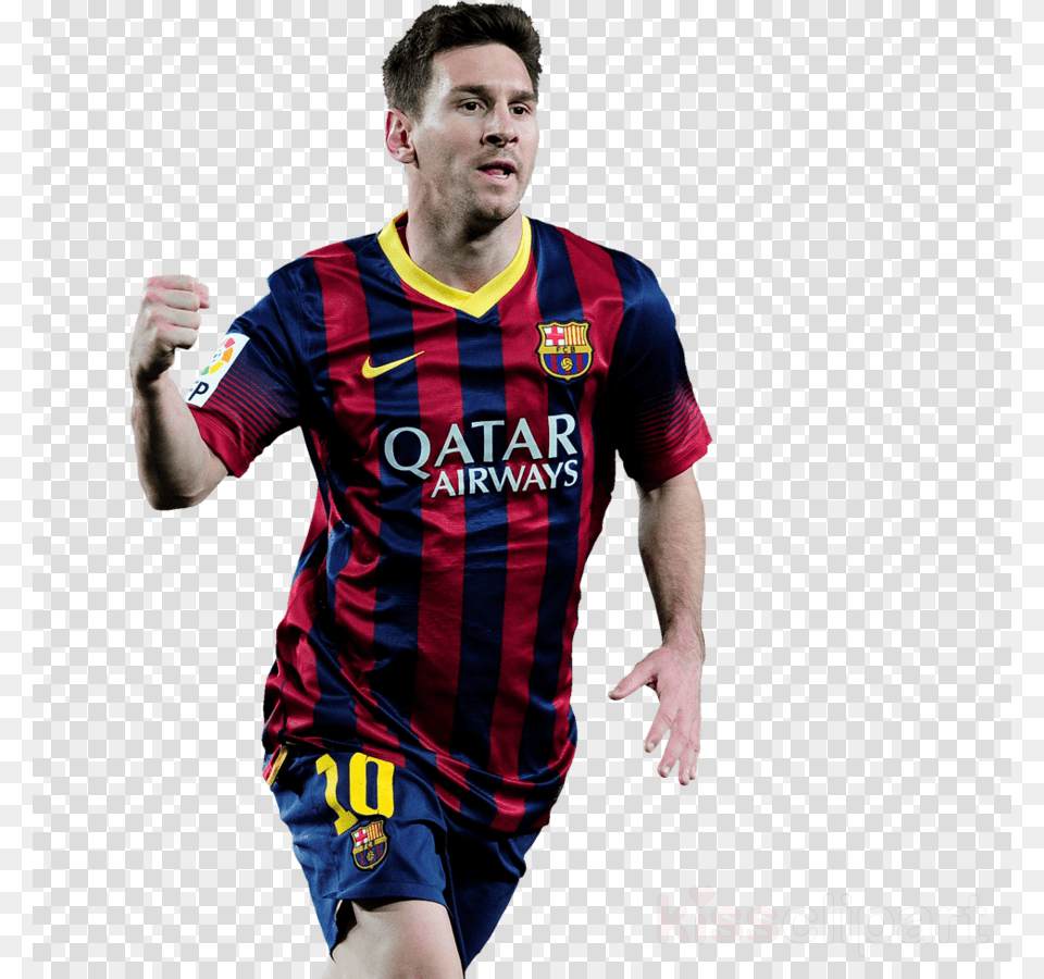 Lionel Messi 2014 Clipart Lionel Messi 2014 Fifa Lionel Leo Messi Autographed Signed Barcelona Nike, Adult, Shirt, Person, Man Free Png Download