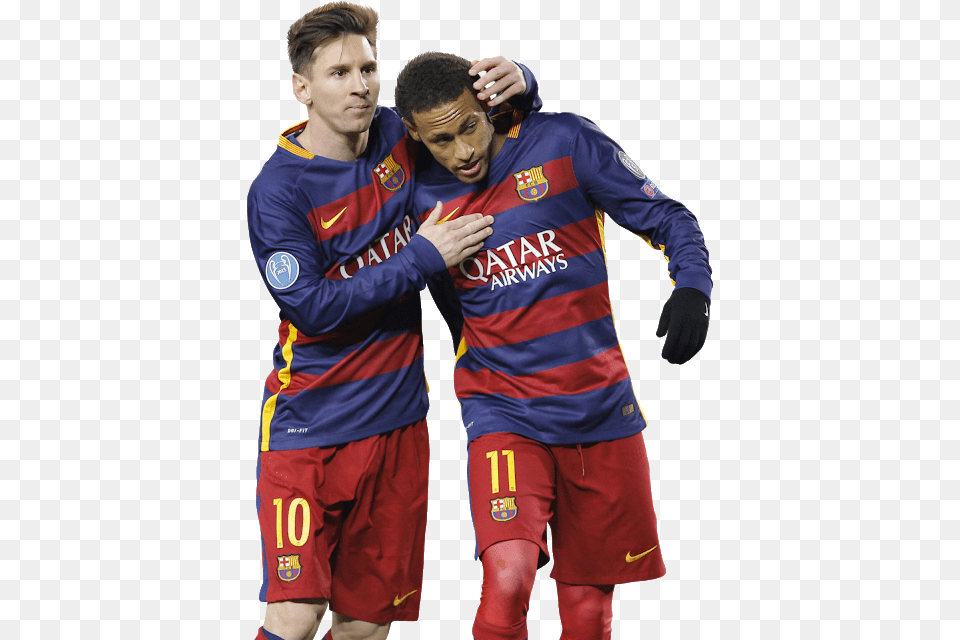 Lionel Messi Amp Neymar Neymar And Messi Transparent, Clothing, Shirt, Adult, Person Free Png Download
