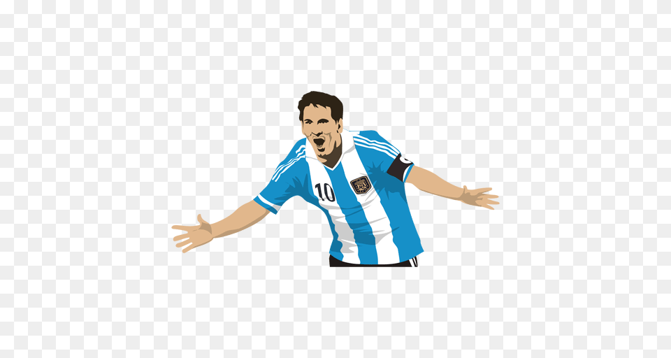 Lionel Messi Cartoon, T-shirt, Shirt, Clothing, Person Png Image