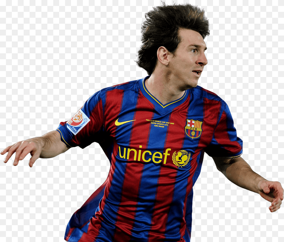 Lionel Messi Football Render Footyrenders Barcelona, Shirt, Person, Hand, Finger Free Png Download