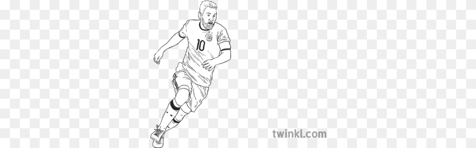 Lionel Messi No Ball Footballer Soccer Argentina Ks2 Bw Rgb Joey Drawing Baby Kangaroo, People, Person, Adult, Male Png Image