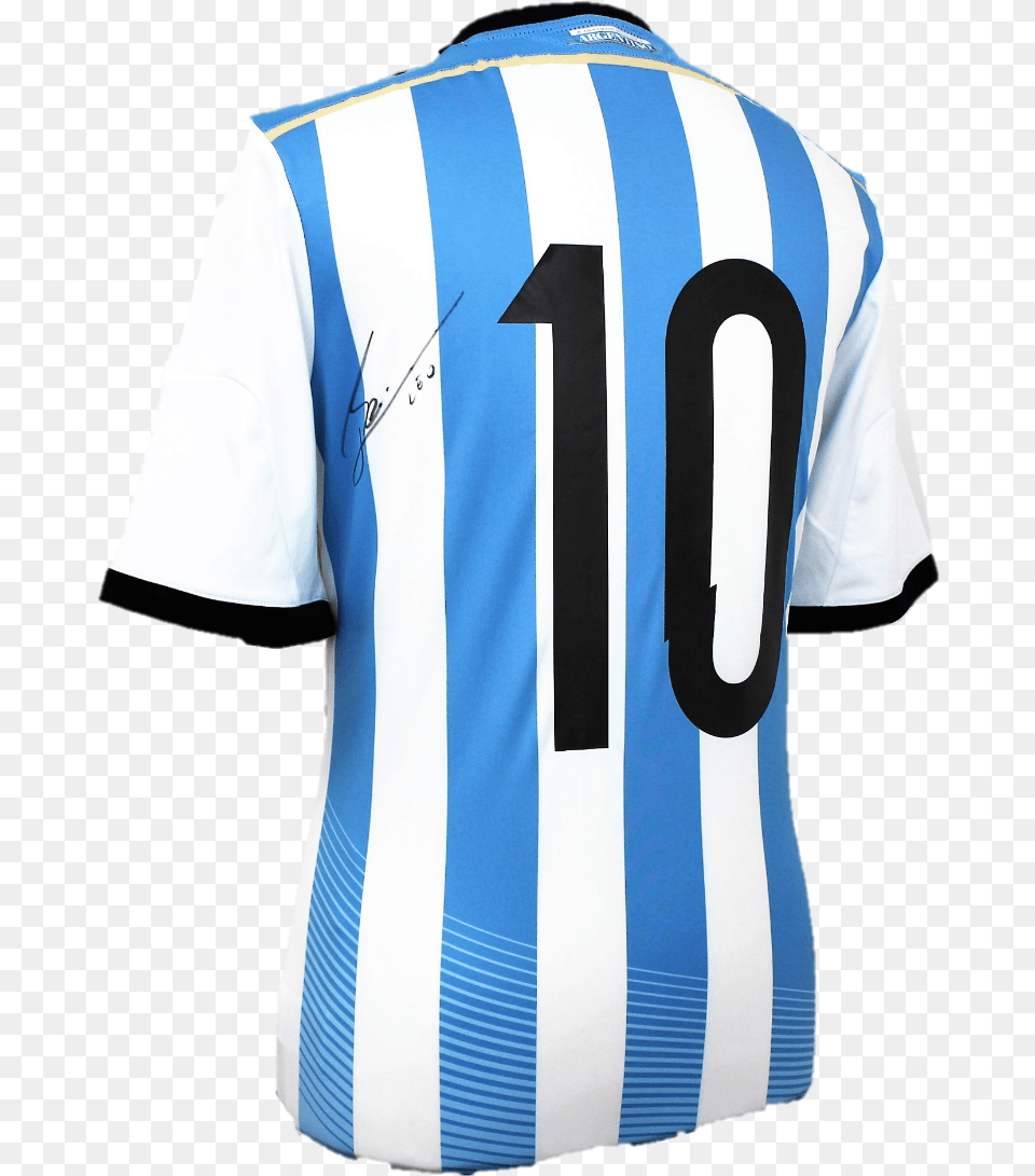 Lionel Messi Signed Argentina 2014 2015 Home Shirt Backpack, Clothing, Jersey, T-shirt, Adult Png Image
