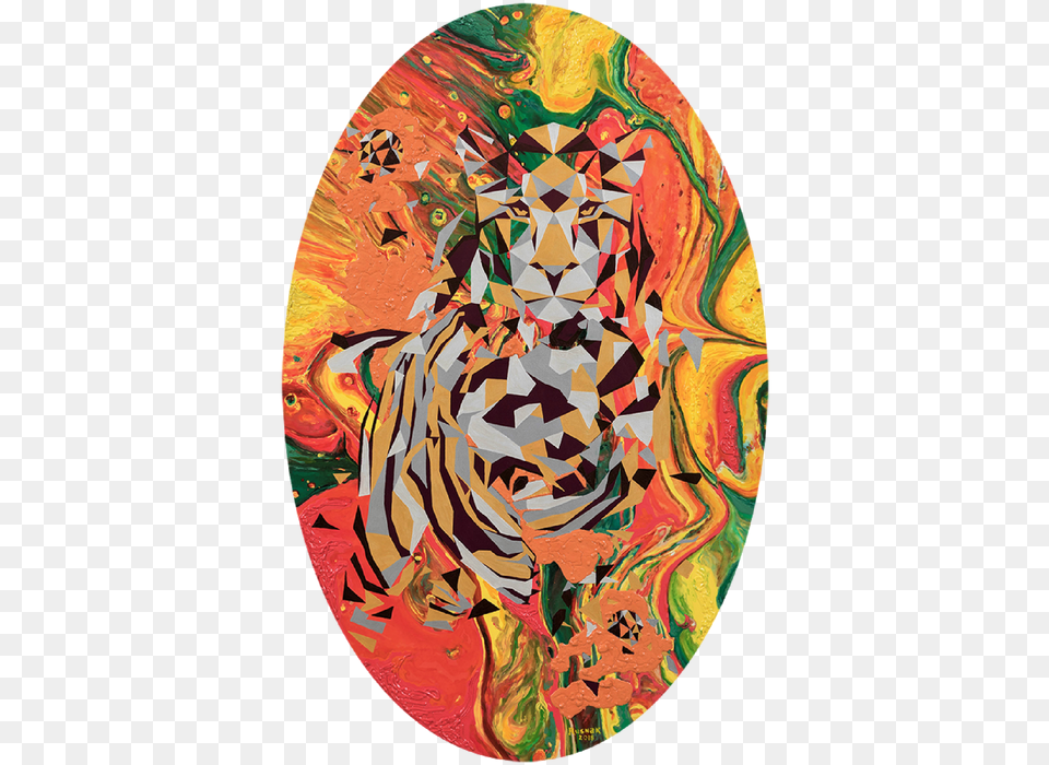 Lioness Is A Symbol Of Power And Transformation Circle, Art, Modern Art, Painting, Adult Free Png Download