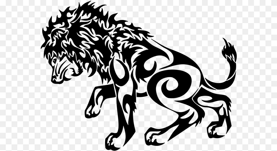 Lionhead Rabbit Tiger Tattoo Tribe Tribal Lion Gray Free Transparent Png