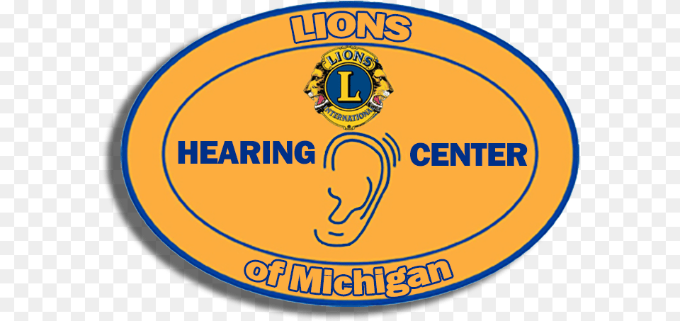 Lions Hearing Center Of Michigan Lions Club, Badge, Logo, Symbol, Disk Png