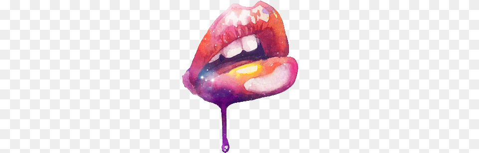 Lip Dudak Lipstick Cute Kawaii Ftestickers Sticker Lips Tattoo Watercolor, Body Part, Mouth, Person, Food Free Png Download