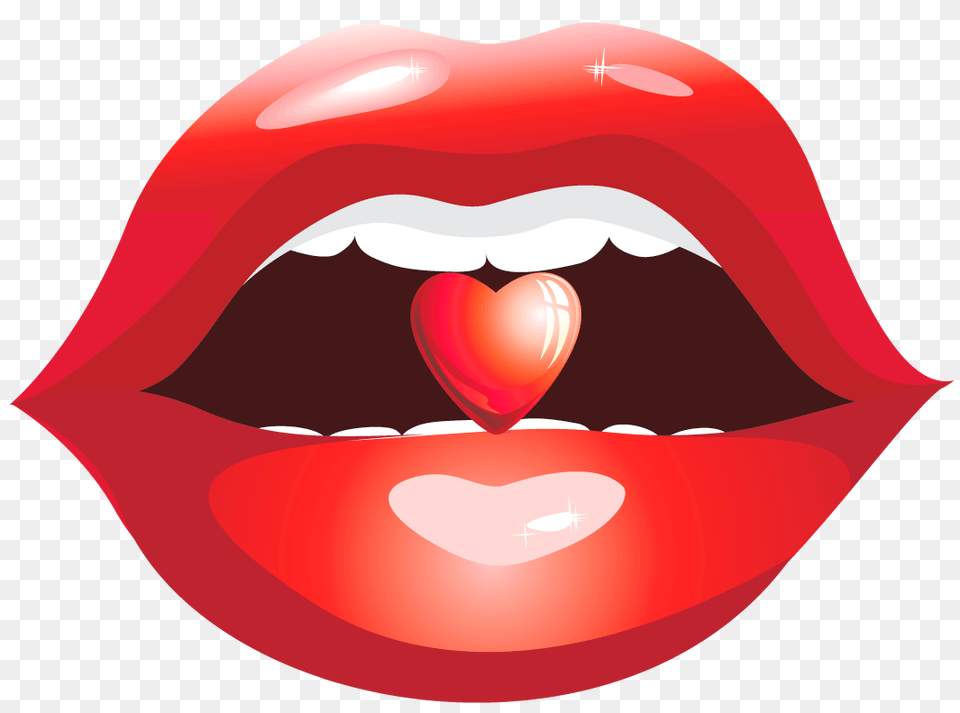 Lip With Heart Inside Photo 945 Download Heart Lips Transparent, Body Part, Mouth, Person, Cosmetics Free Png