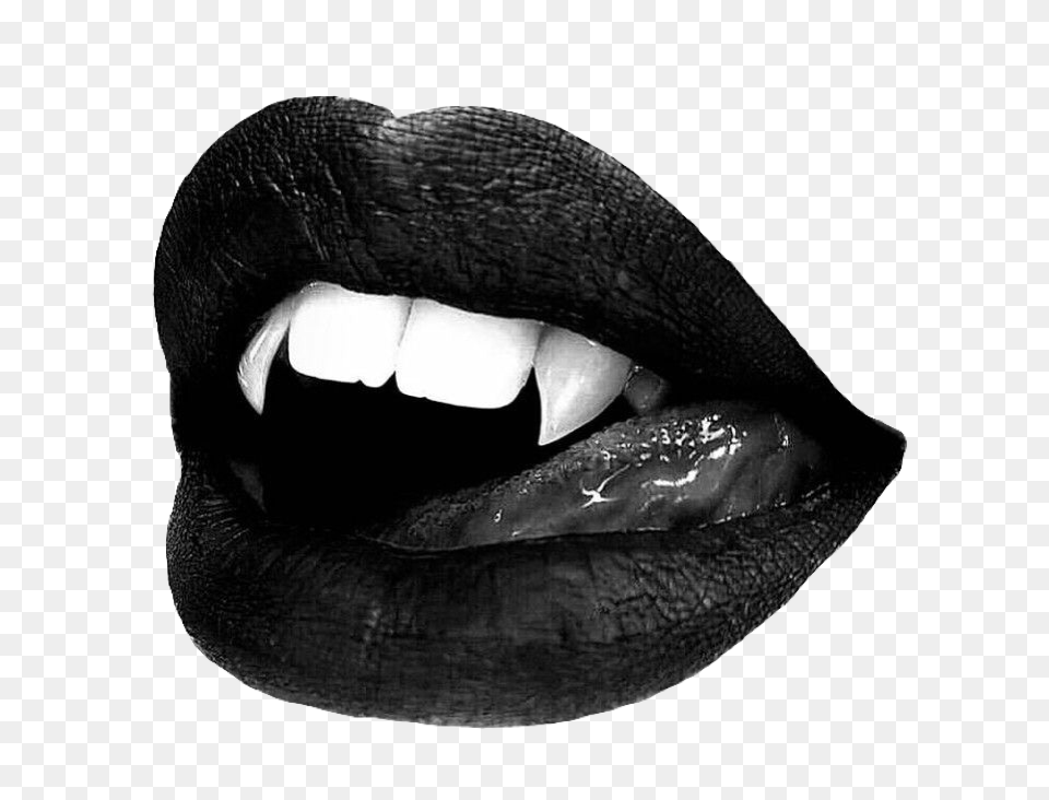 Lips Black Vampire Spooky Halloween Cute Trend Vampire, Body Part, Mouth, Person, Teeth Png Image